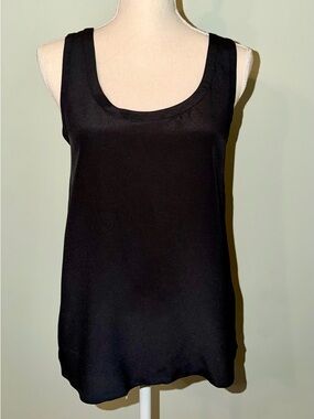 Club Monaco Black Scoop Neck Silk Tank Top Shell NWT